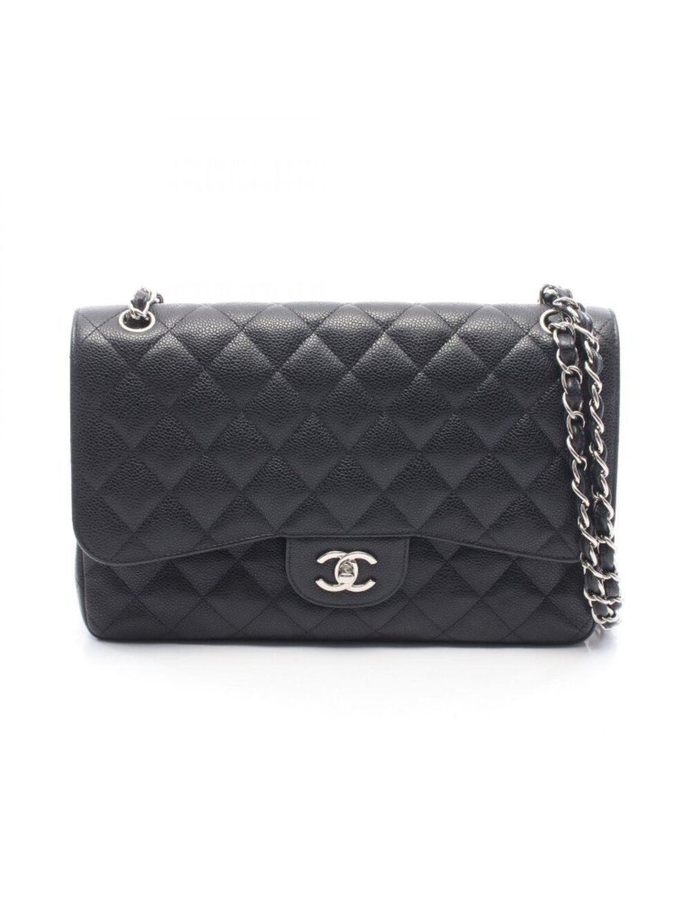 Chanel Shoulder Bag Maxi Quilted 30 Classic Large Double Flap Black Caviar